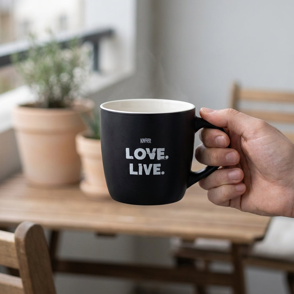 Keramik Becher "Die Kammer: Love. Live."