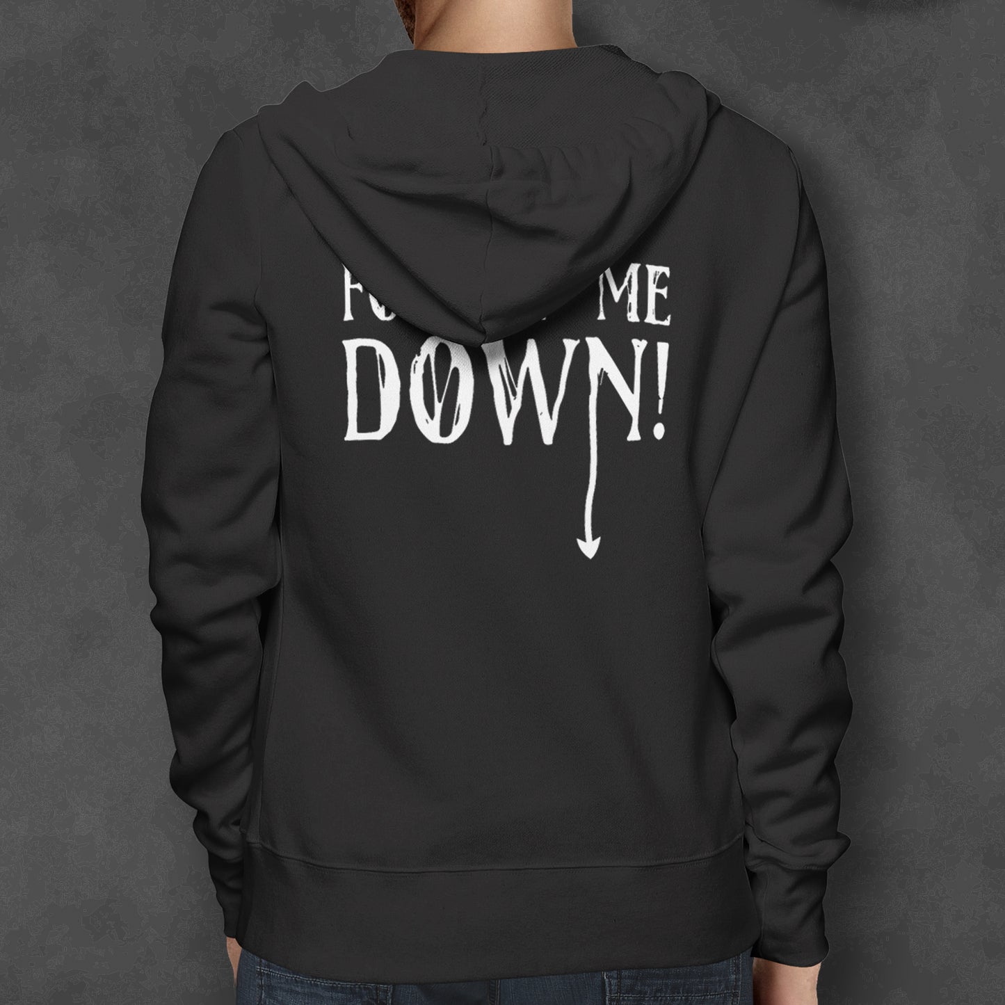 Zip-Hooded-Sweater "Follow Me Down"