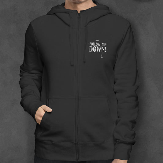 Zip-Hooded-Sweater "Follow Me Down"