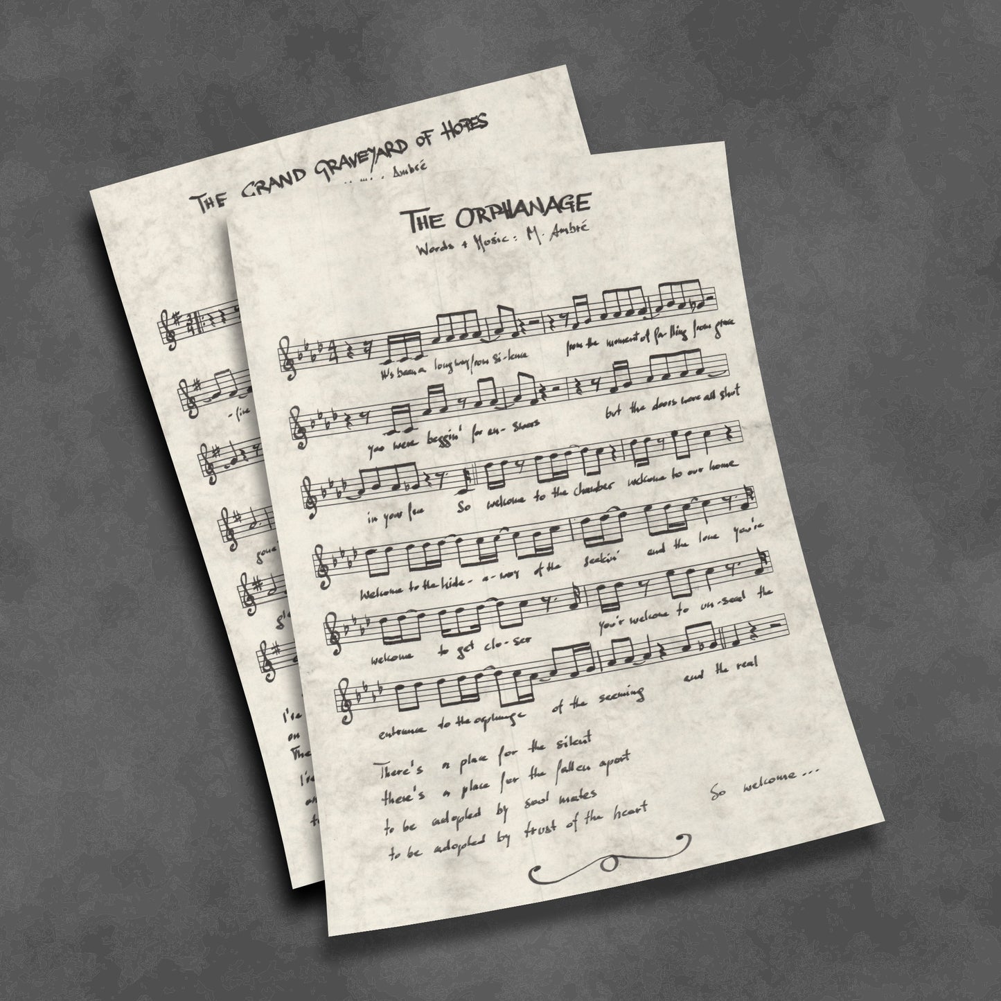 Notenblatt - handgeschrieben von Marcus Testory